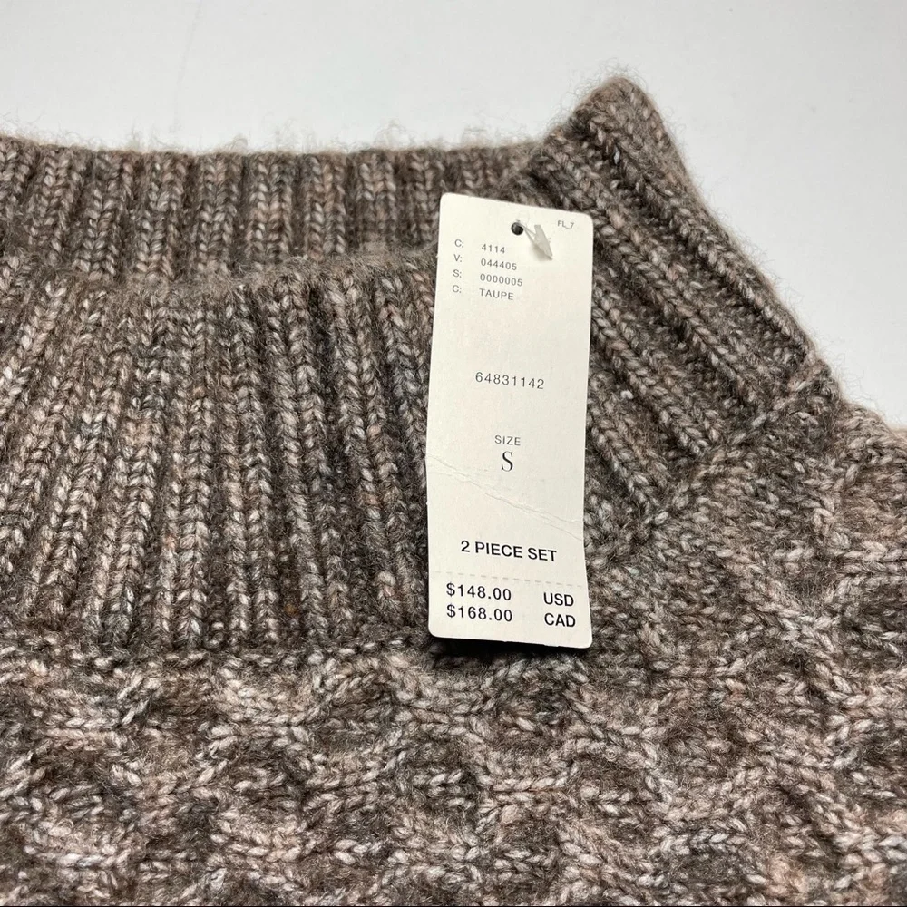 NWT Anthropologie heather brown two piece sweater size S - Picture 10 of 11